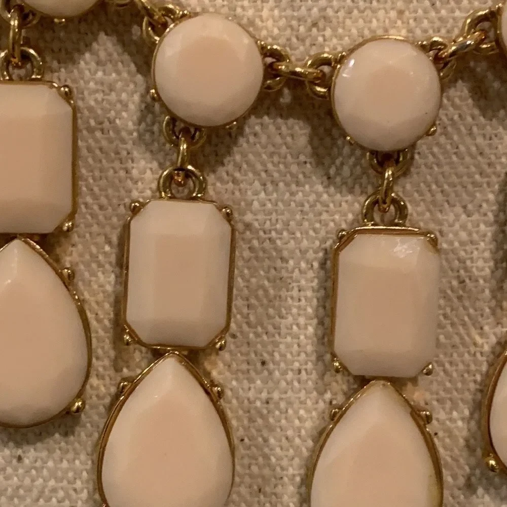 Kate Spade Riviera Garden Collar Bib Statement Necklace in Creamy Blush
